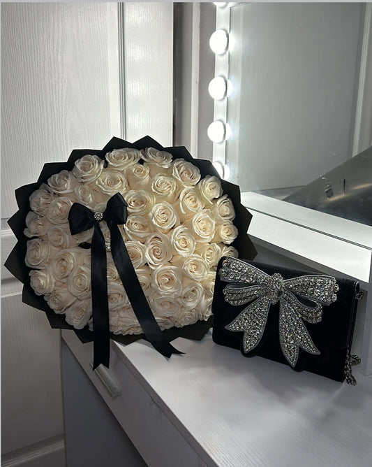 White Rose Classy Bouquet 🖤